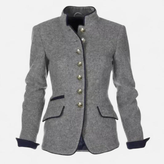Classic Fit Wool Pea Coat for Women - VogeLuxe