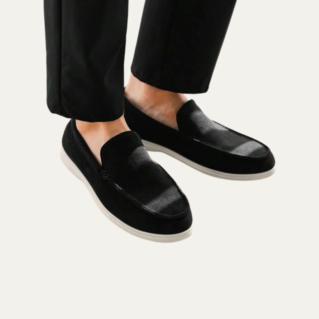 VogeLuxe | Men’s Suede Driving Moccasins with Metal Keeper Detail