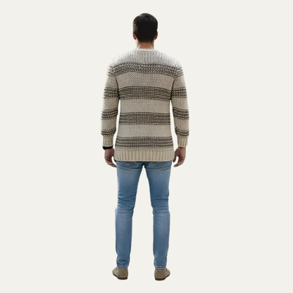 VogeLuxe | Men’s Chunky Striped Knit Sweater