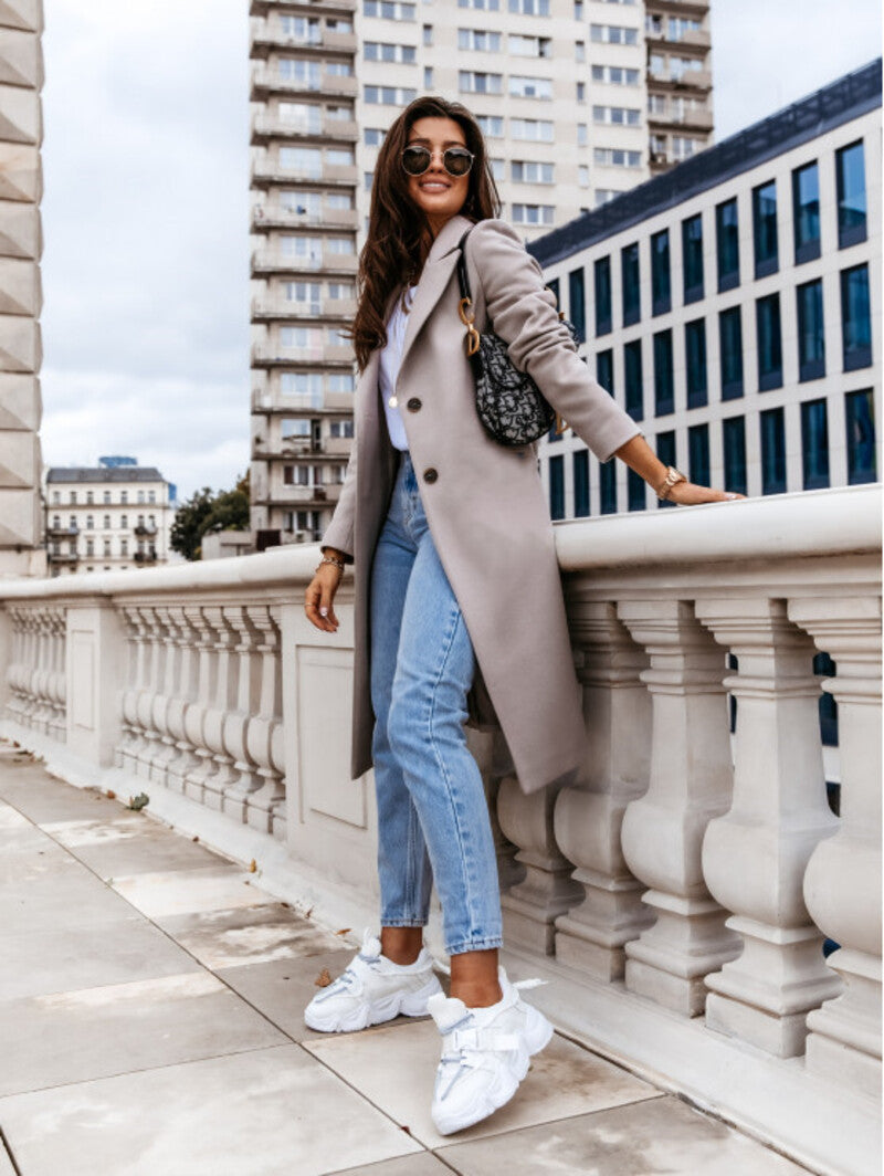 Classic Women's Trench Coat with Button Front