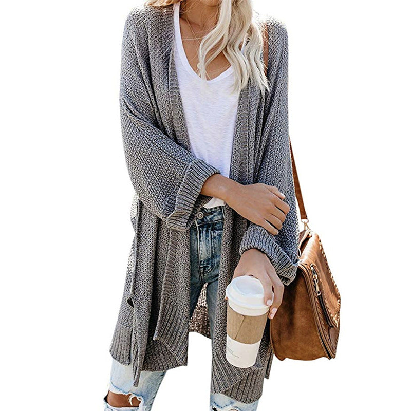 Cozy Women's Open Front Winter Cardigan with Pockets