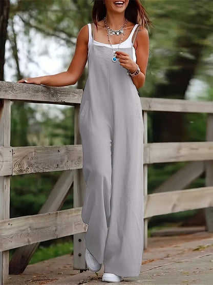 Relaxed Fit Summer Linen Romper for Women