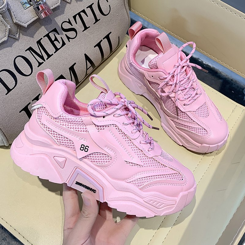 Fashionable Neon Number Print Women's Sneakers