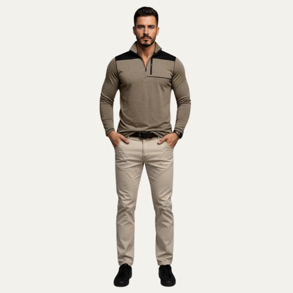 VogeLuxe | Men’s Quarter Zip Technical Pullover With Chest Pocket