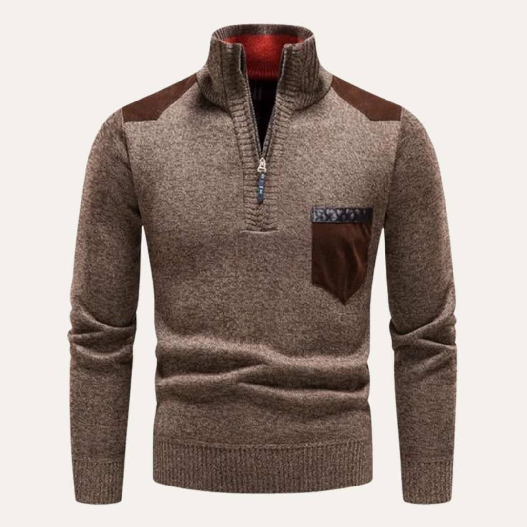 VogeLuxe | Men’s Utility Quarter Zip Sweater
