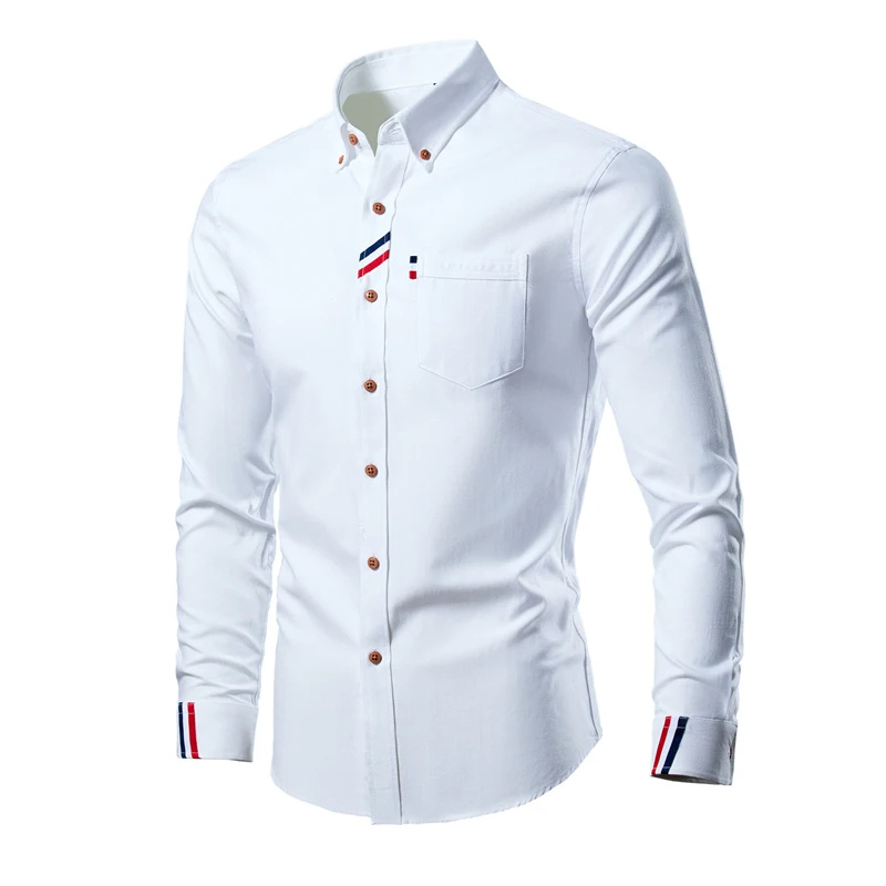 Relaxed Fit Mens Long Sleeve Button Down Shirt