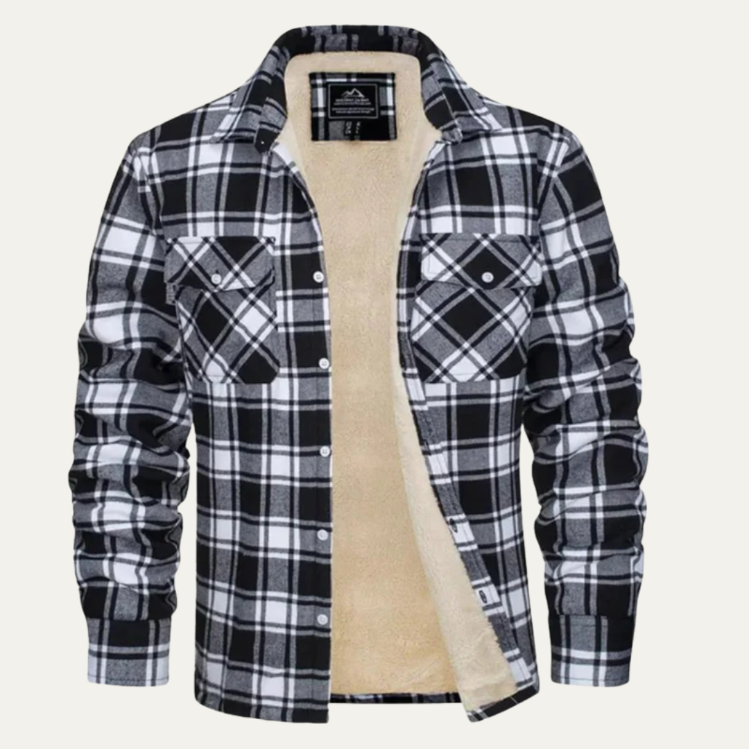 VogeLuxe | Men’s Wide Wale Corduroy Bomber Jacket with Shearling Lining