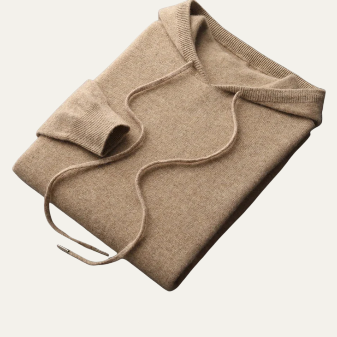 VogeLuxe | Men’s Fine-Knit Hoodie Sweater