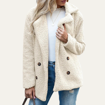 VogeLuxe | Women’s Plush Mid-Length Pea Coat