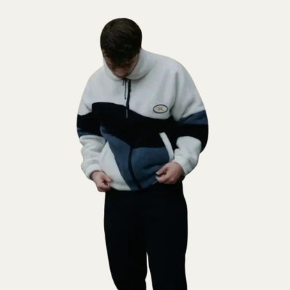 VogeLuxe | Men’s Sherpa Color Block Zip Jacket
