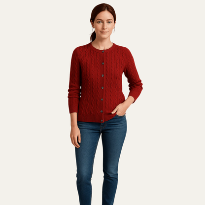 VogeLuxe | Women’s Cable Knit Button-Front Cardigan