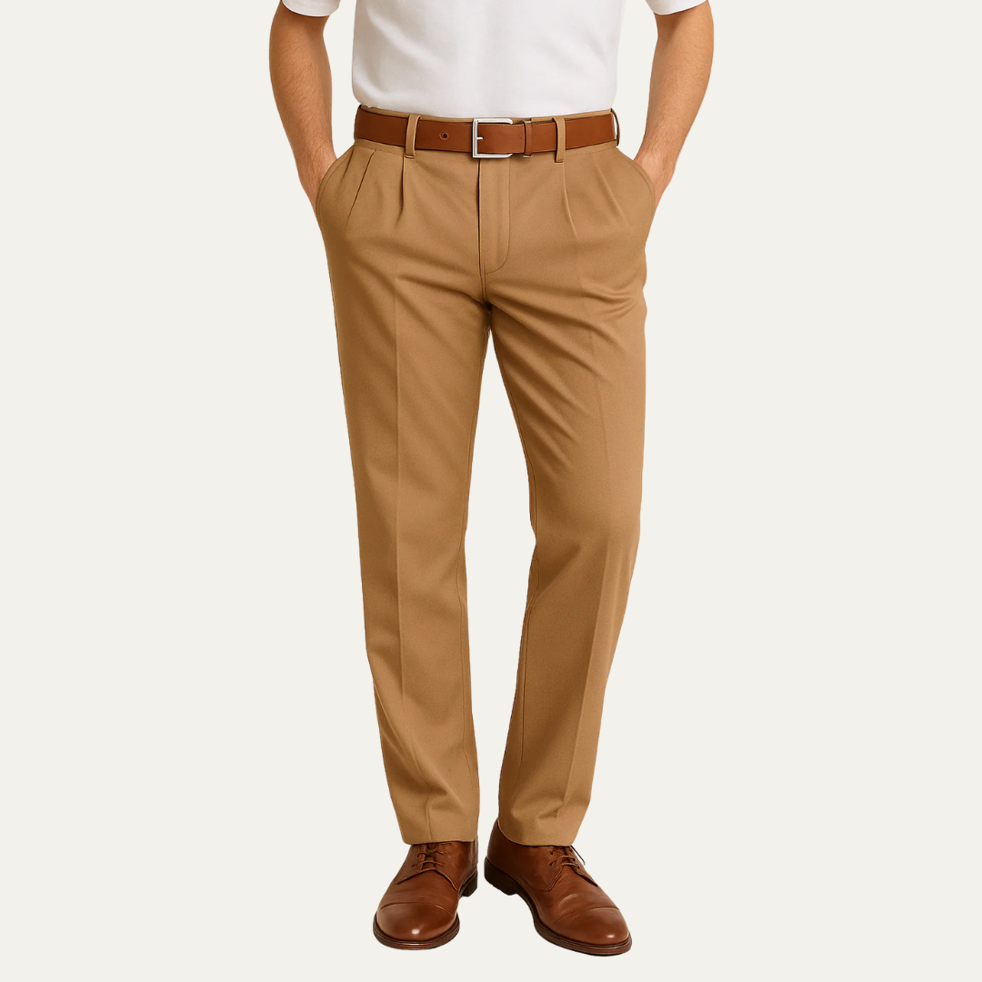 VogeLuxe | Men’s Classic Single-Pleat Dress Trousers