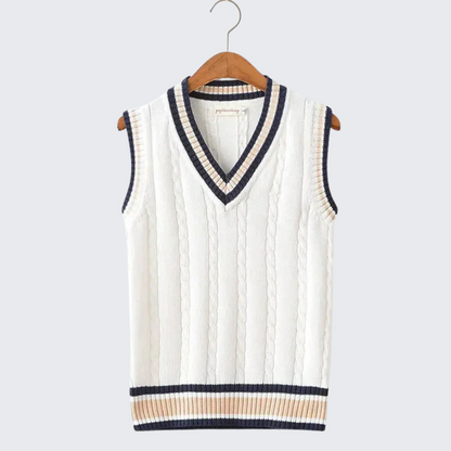 Stylish Knit Vest Sweater – Comfortable V-Neck Top