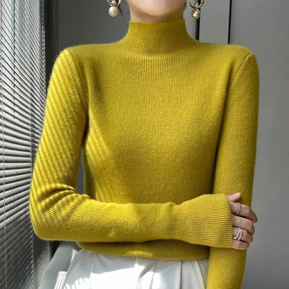 Warm Fitted Ladies Wool Sweater for Winter