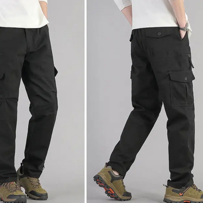Relaxed Fit Cargo Pants for Men with Elastic Waist
