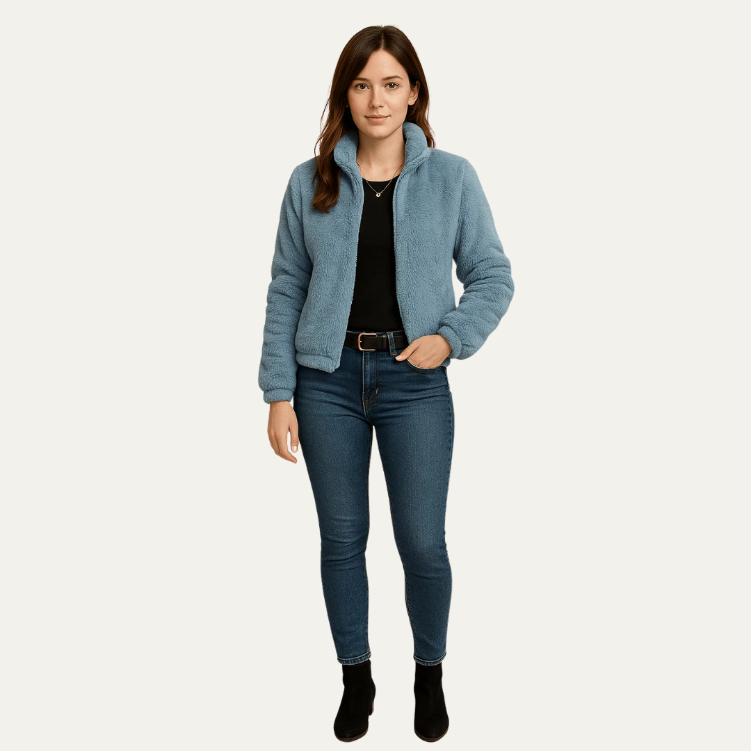 VogeLuxe | Women’s Plush Cropped Teddy Bomber