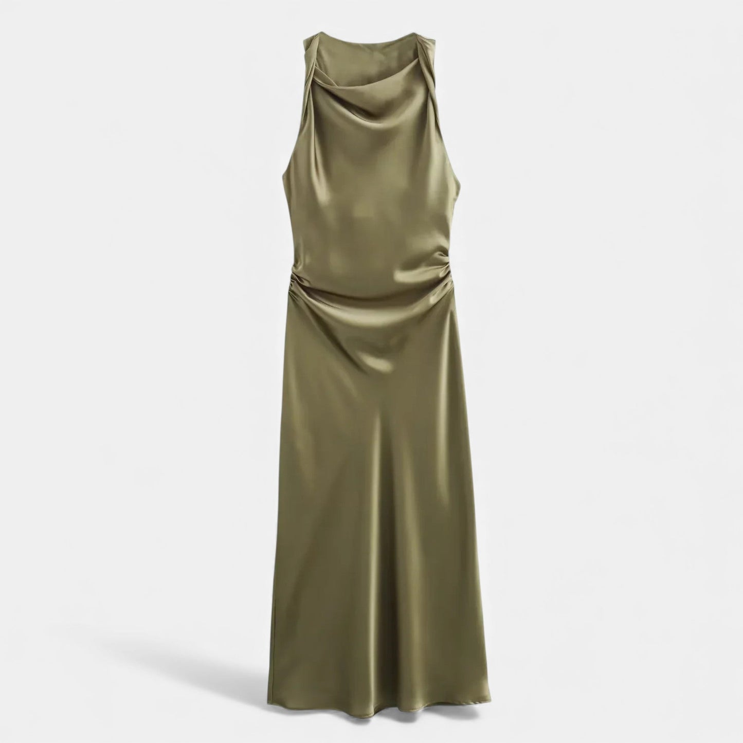 Luxurious Satin Slip Mid Length Dress - VogeLuxe