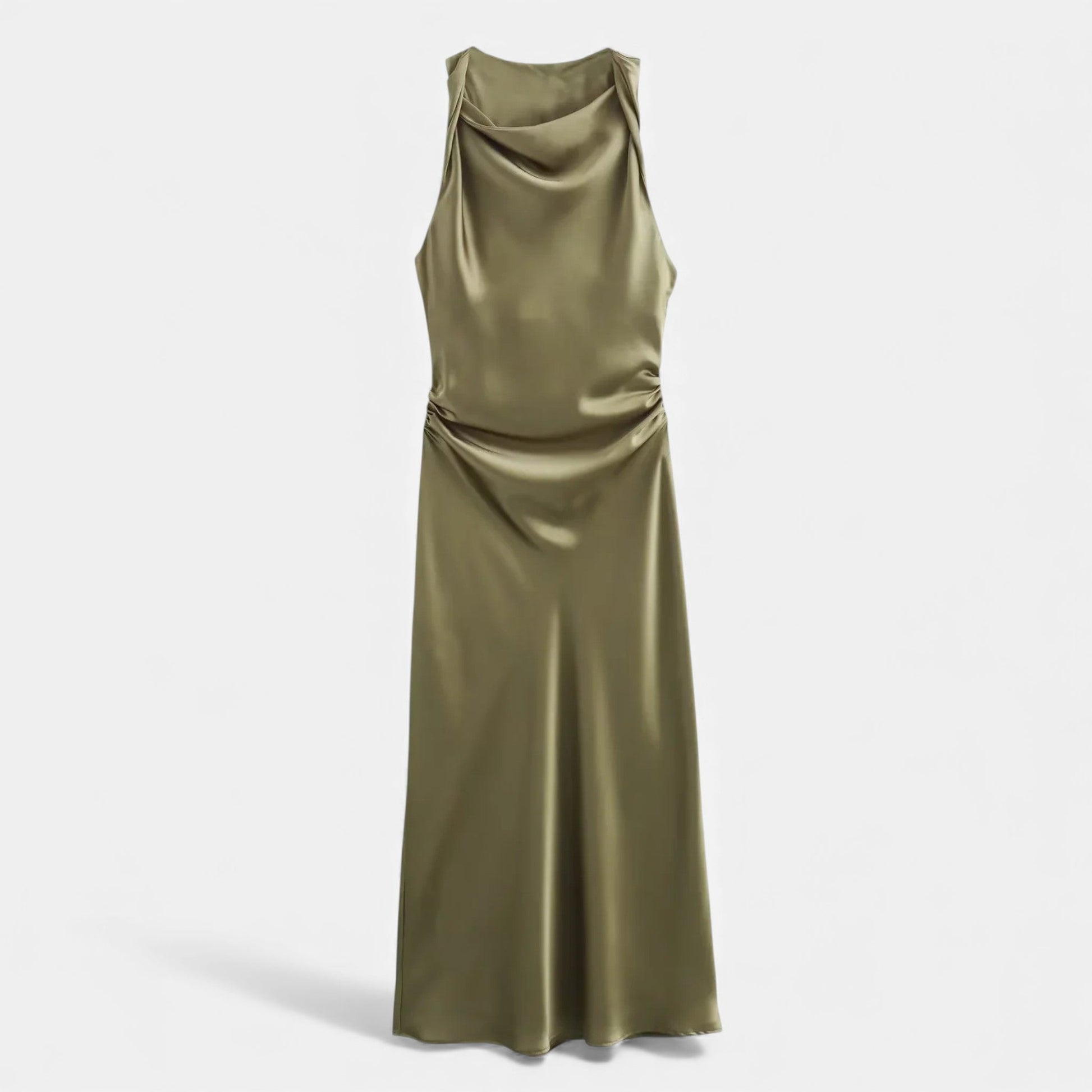 Luxurious Satin Slip Mid Length Dress - VogeLuxe