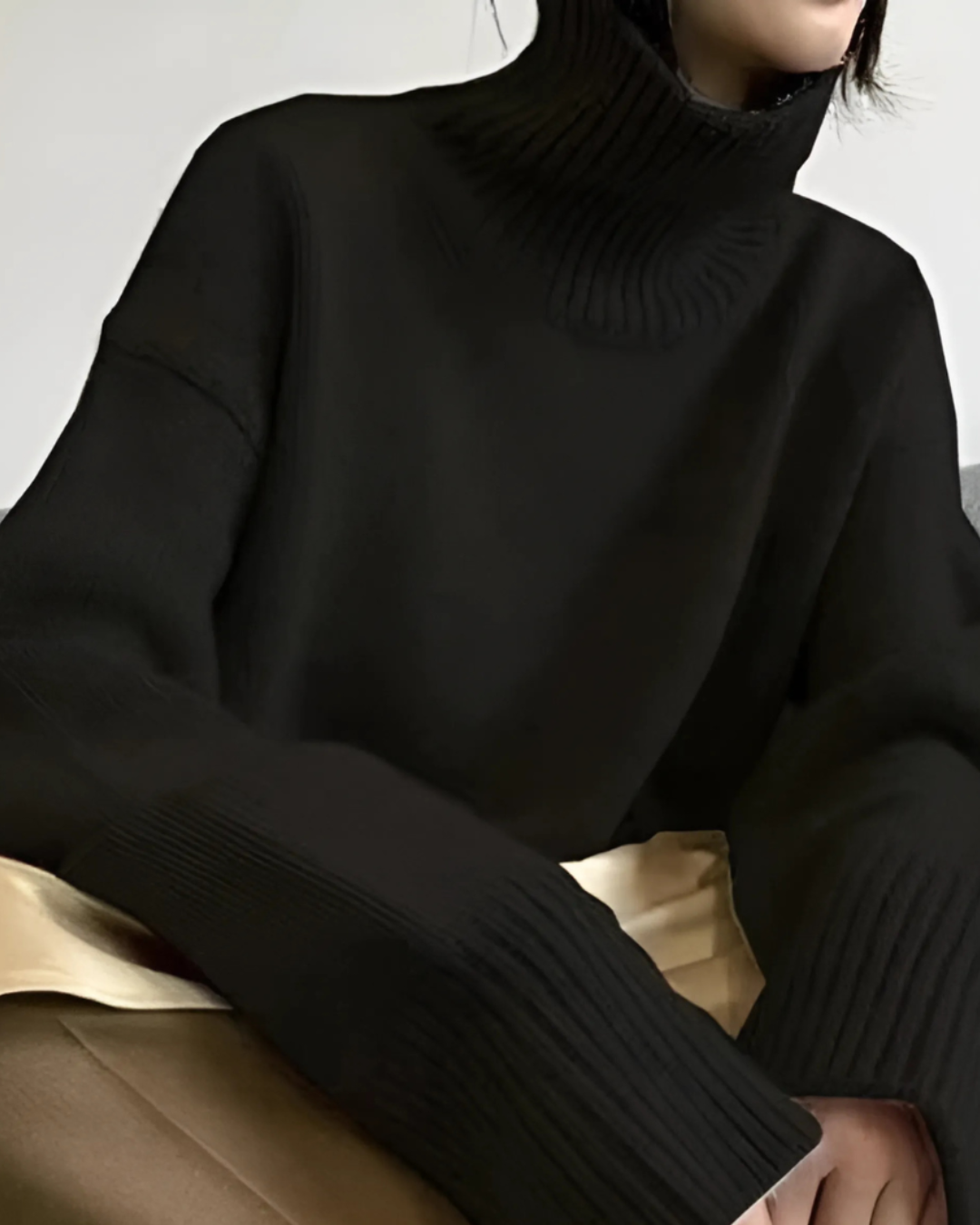 Cozy Women's Large Turtleneck Jumper Sweater