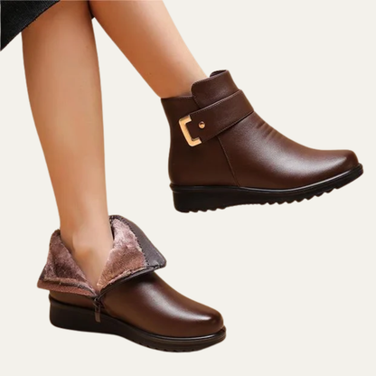 VogeLuxe | Women’s Sleek Leather Style Ankle Boots