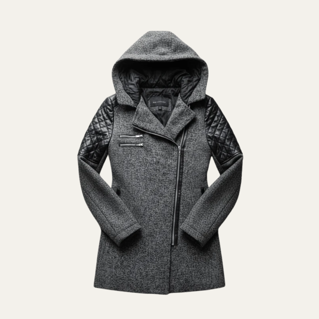 VogeLuxe | Women’s Mid-Length Moto Coat