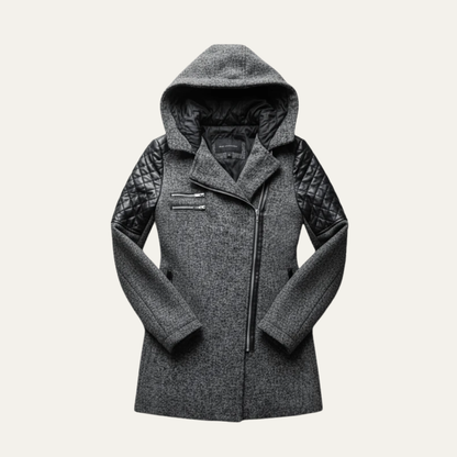 VogeLuxe | Women’s Mid-Length Moto Coat