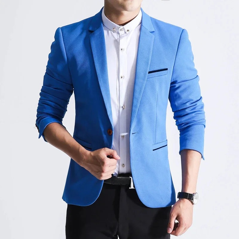 Stylish Slim Fit One Button Blazer for Men