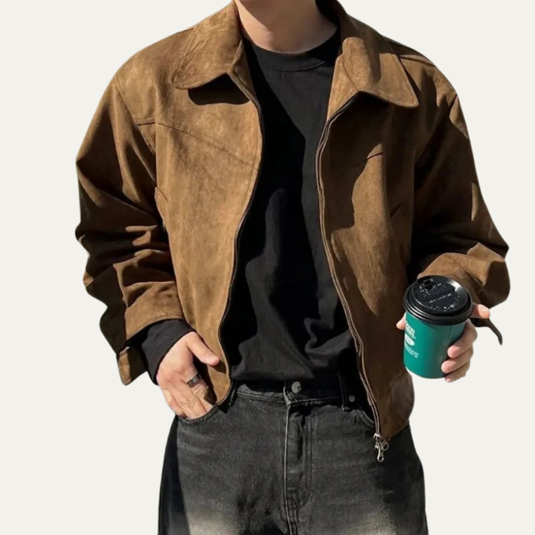 VogeLuxe | Men’s Cropped Full-Zip Trucker Jacket