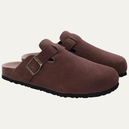 VogeLuxe | Men’s Buckled Cork Footbed Mule Clogs
