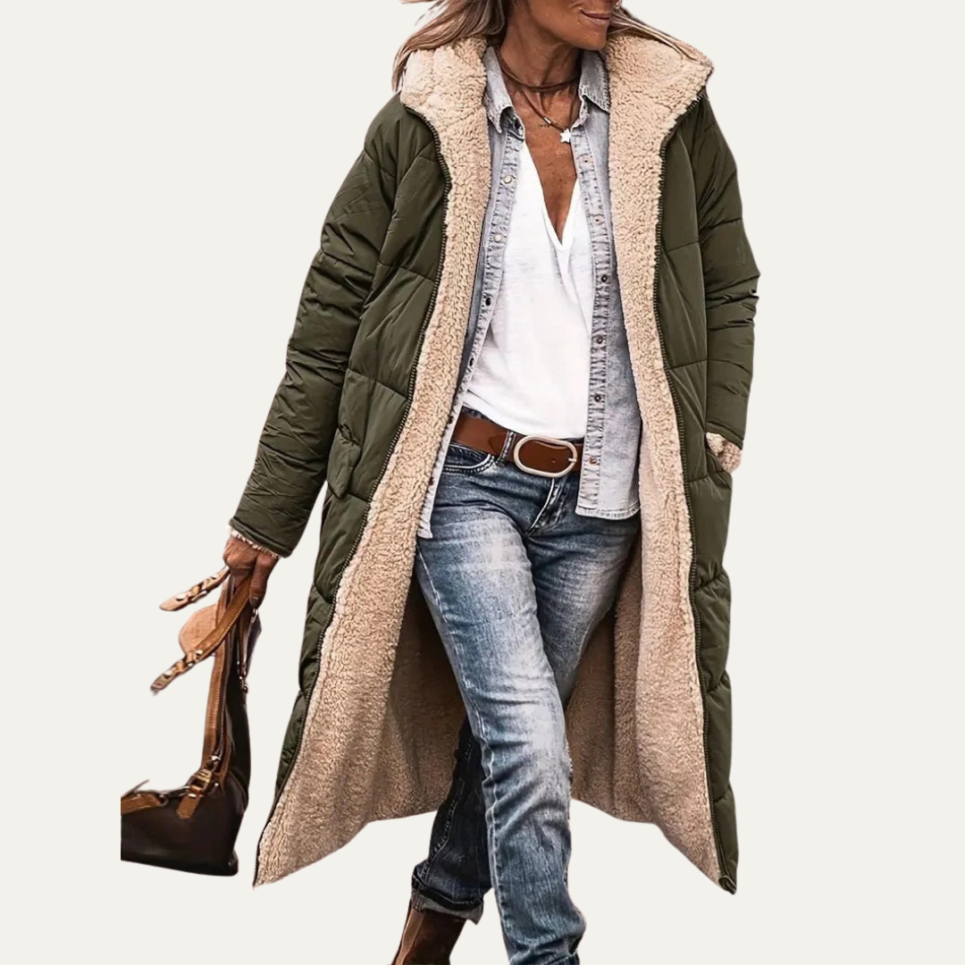 VogeLuxe | Women’s Reversible Hooded Longline Winter Coat