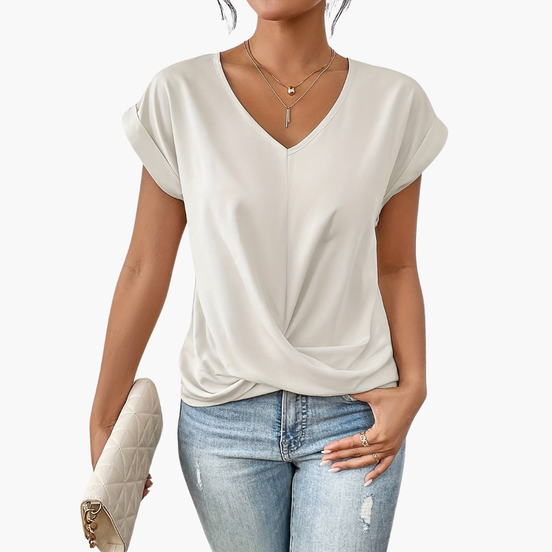 Relaxed Fit Womens Heart Neck Tee Shirt