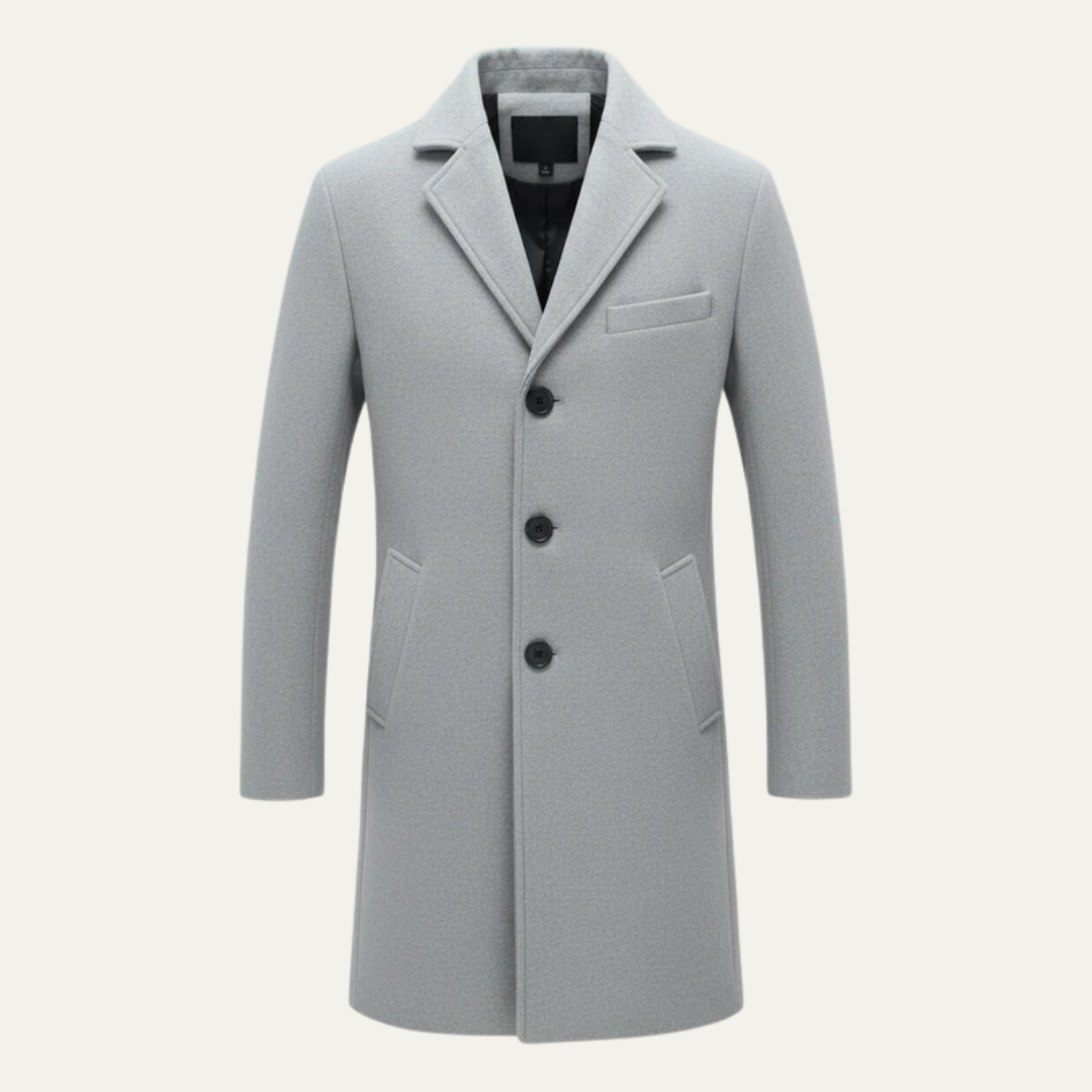 VogeLuxe | Men’s Classic Winter Single-Breasted Trench Coat