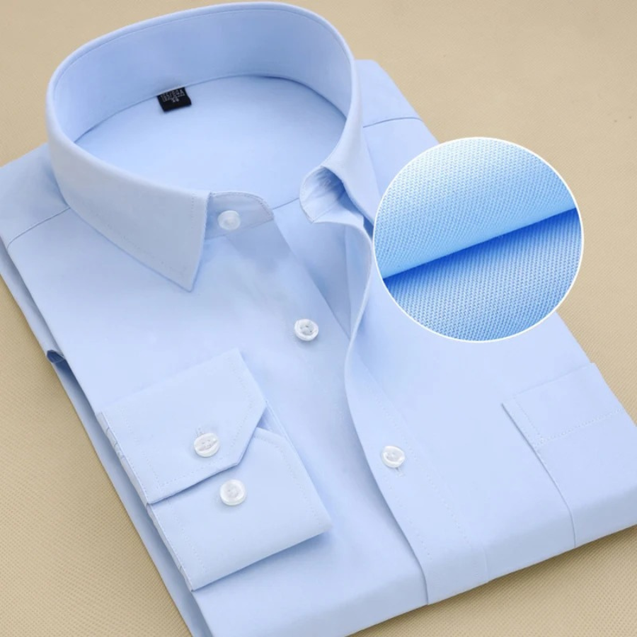 Classic Mens Dress Shirt Long Sleeve Easy Care