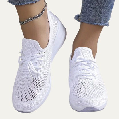 VogeLuxe | Women’s Casual Knit Lace Up Platform Sneakers