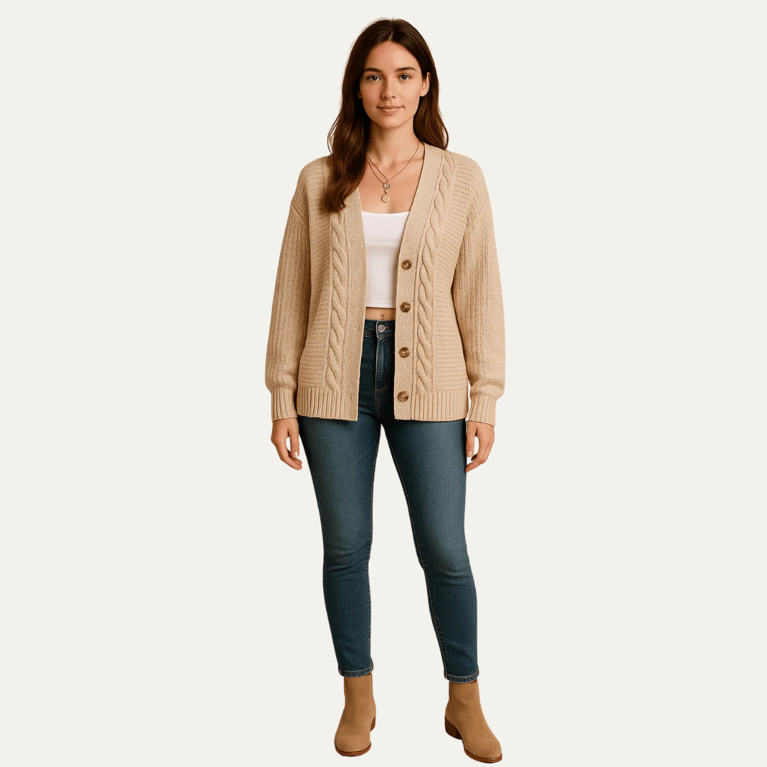 VogeLuxe | Women’s Cozy Cable Knit Cardigan