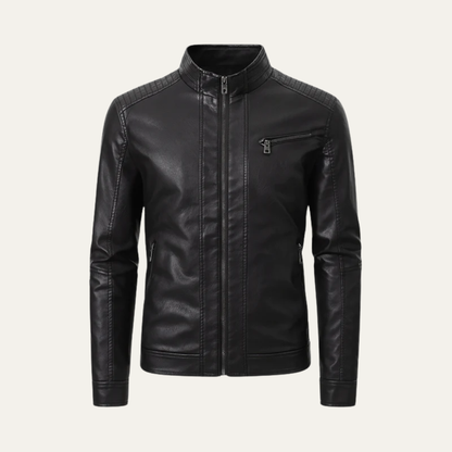 VogeLuxe | Men’s Sleek Faux Leather Motorcycle Jacket
