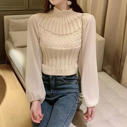 Warm Women's Long Sleeve Turtleneck Sweater Vest