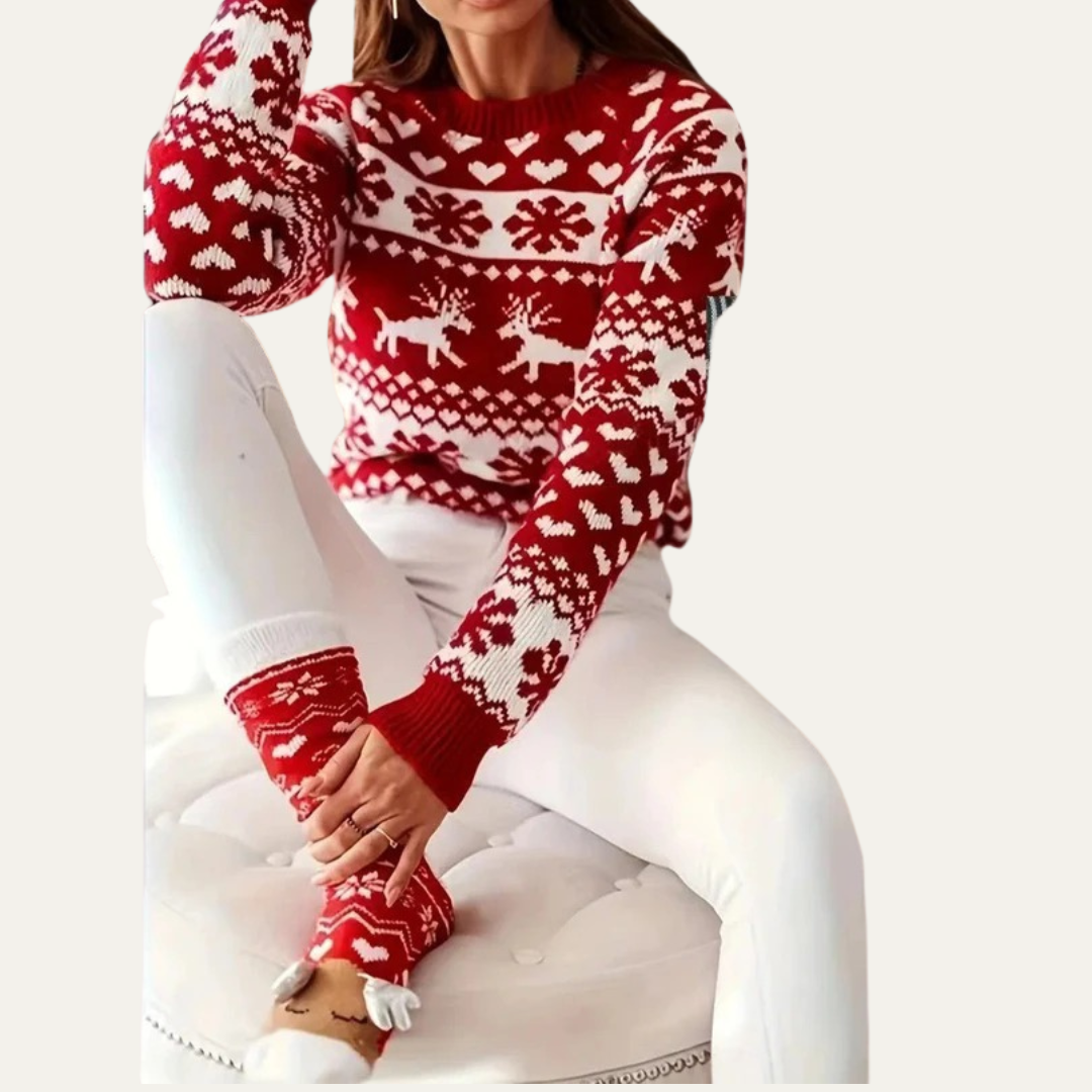 VogeLuxe | Women’s Festive Fair Isle Knit Sweater