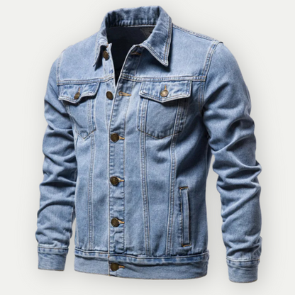 VogeLuxe | Men’s Slim Fit Trucker Jacket With Structured Stitching