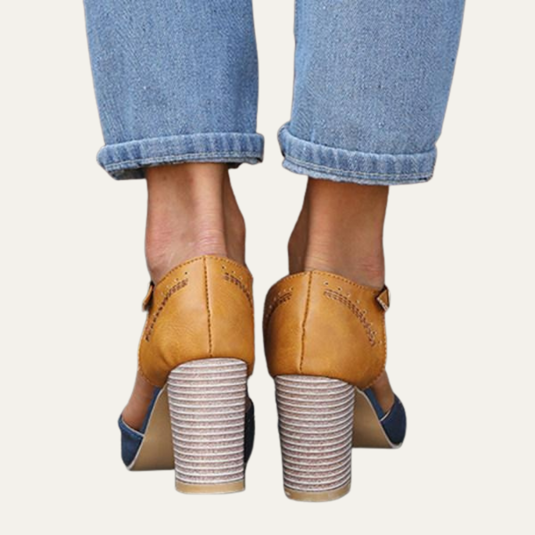 VogeLuxe | Women’s Vintage T Strap Block Heel Pumps