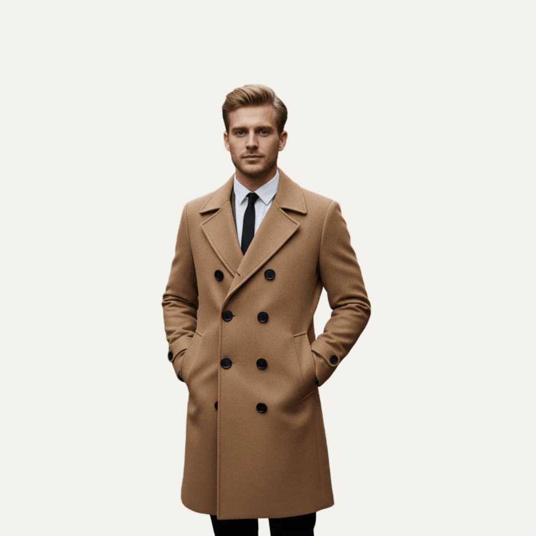 VogeLuxe | Men’s Mid-Length Double-Breasted Peacoat