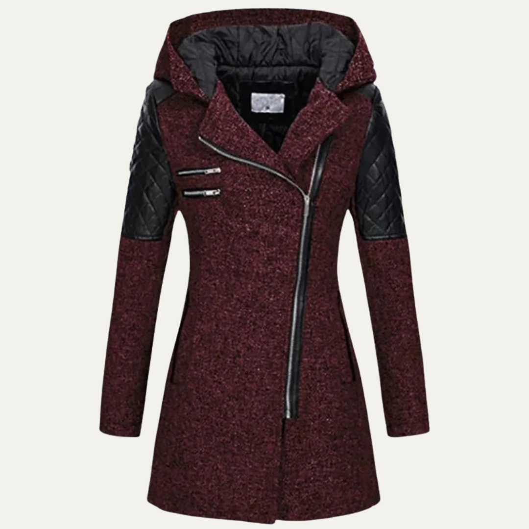 VogeLuxe | Women’s Mid Length Asymmetrical Zip Winter Coat