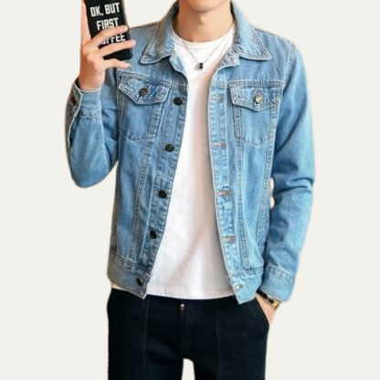 VogeLuxe | Men’s Classic Button Front Denim Trucker Jacket