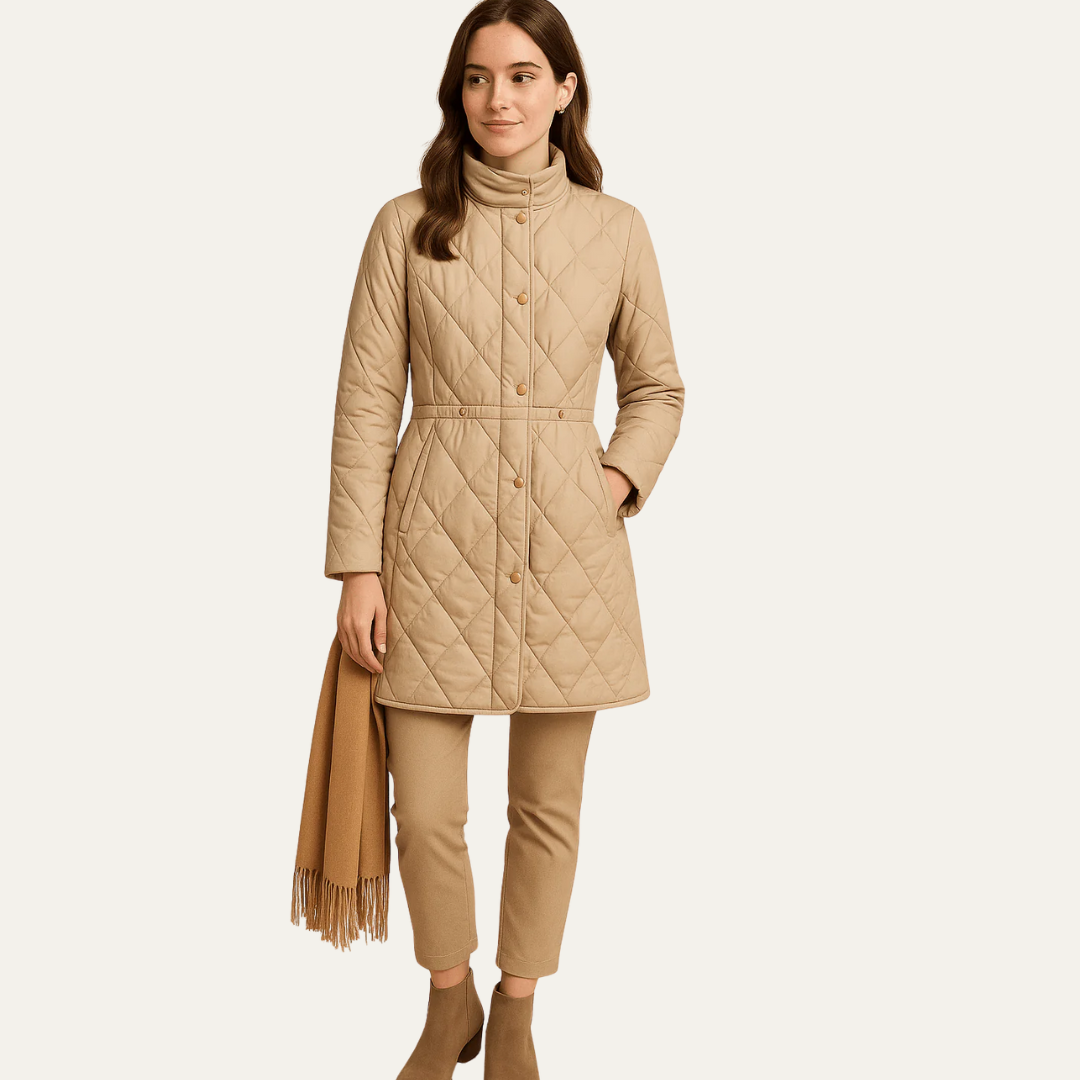 VogeLuxe | Women’s Diamond Quilted Jacket with Buttons