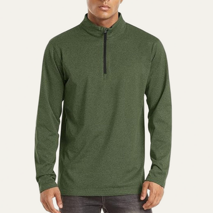 VogeLuxe | Men’s Technical Quarter Zip Stand Collar Shirt