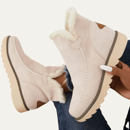 VogeLuxe | Women’s Faux Fur Lined Platform Ankle Boots
