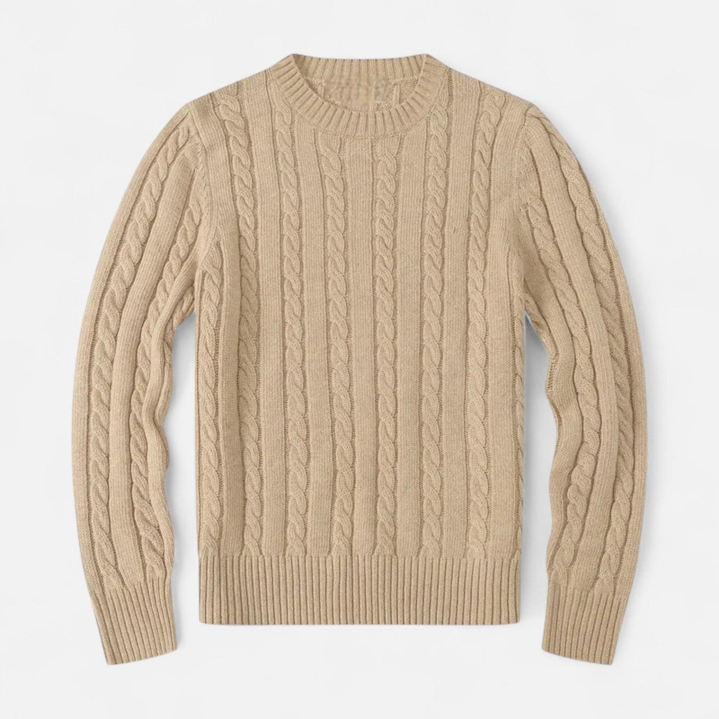 Classic Crew Neck Cotton Sweater for Men - VogeLuxe