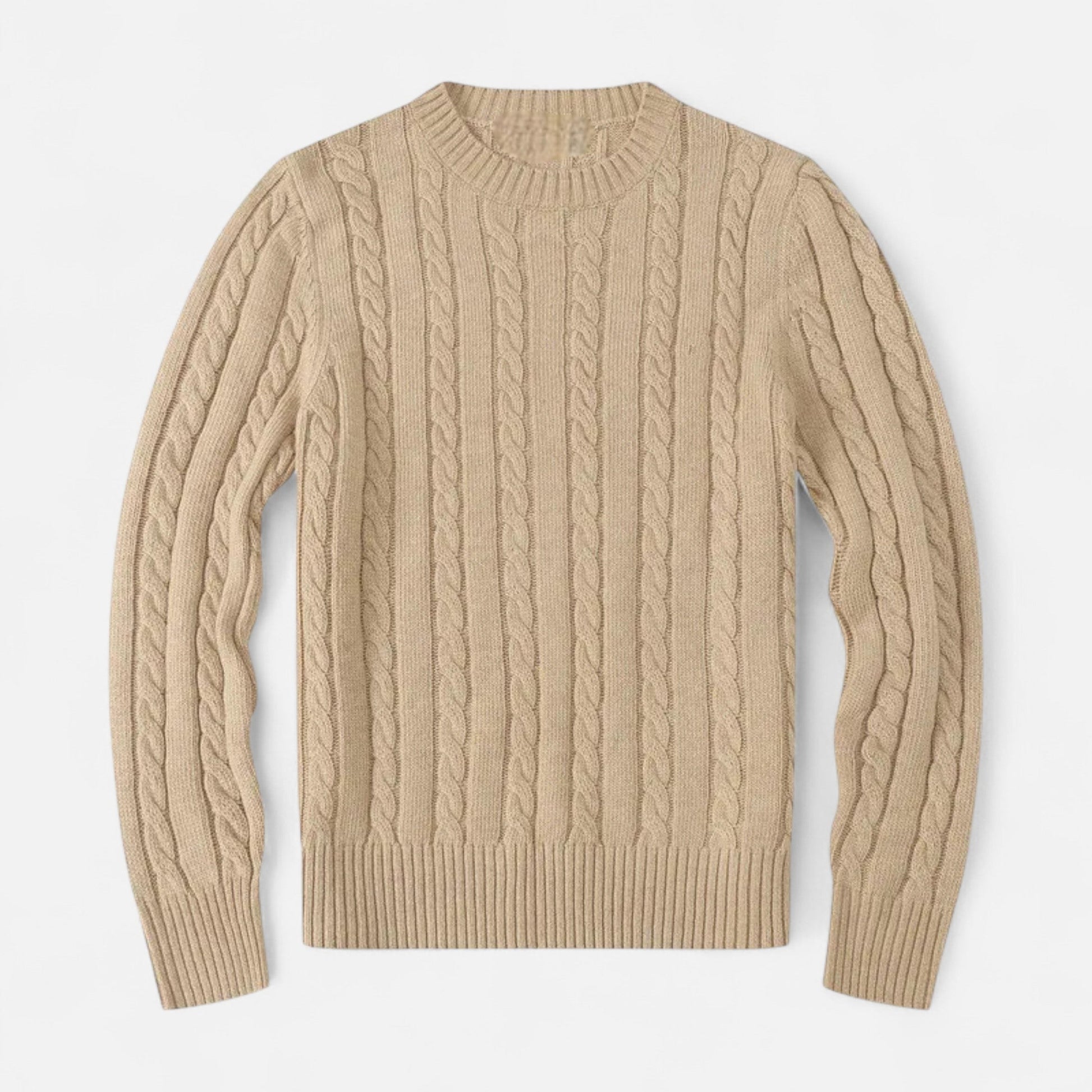 Classic Crew Neck Cotton Sweater for Men - VogeLuxe