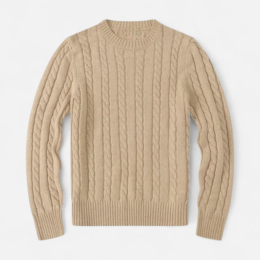 Classic Crew Neck Cotton Sweater for Men - VogeLuxe
