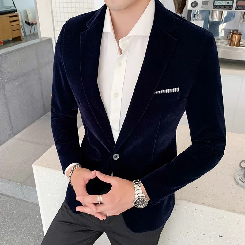 Classic Men's Slim Fit One Button Jacket